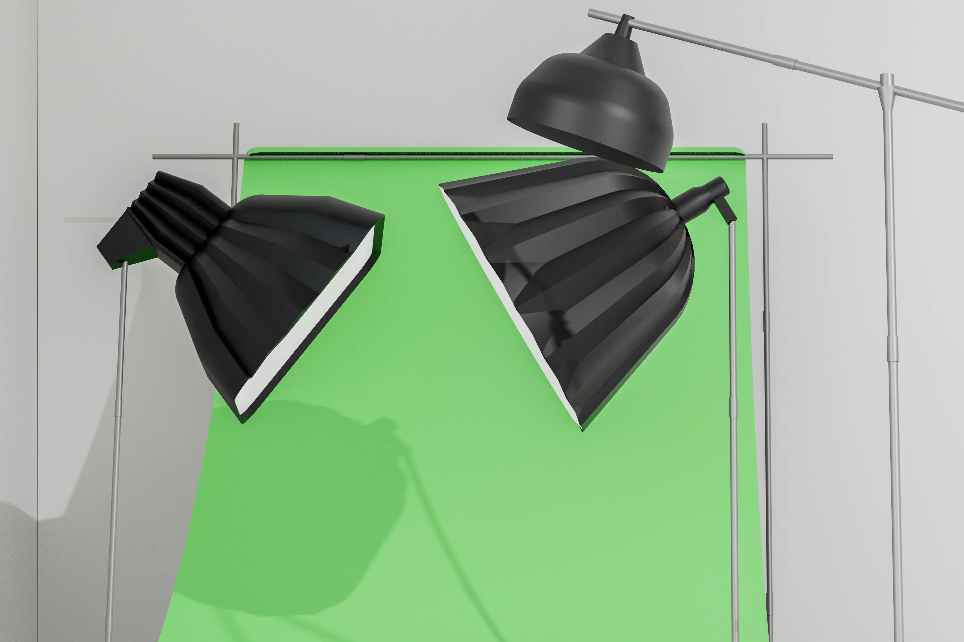 Green screen production setup representing video and compositing work